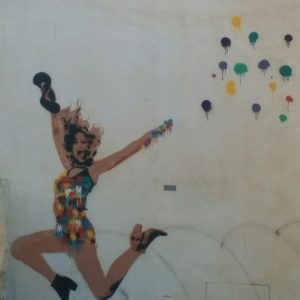 Dancer street art in Tel Aviv